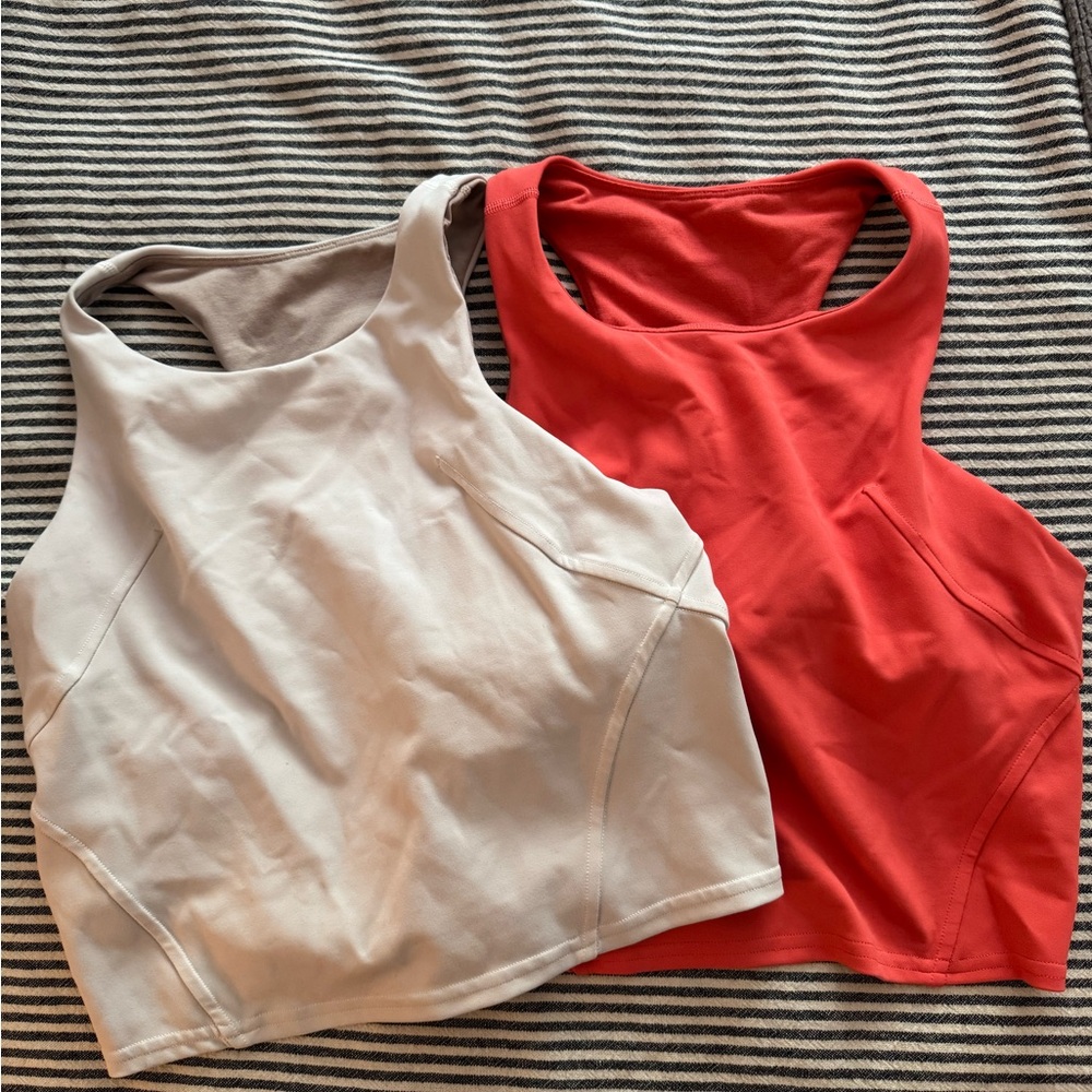 Lululemon Raspberry and White Align Racerback Bra Top Bundle